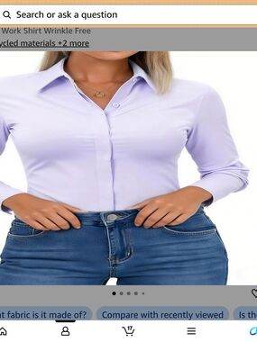 Classic Women's Button-Up Shirt in Light Lavender